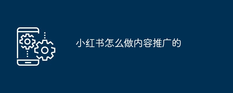 小红书怎么做内容推广的