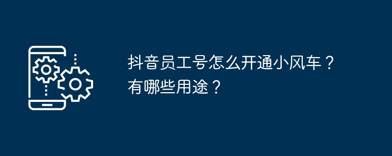 抖音员工号怎么开通小风车？有哪些用途？