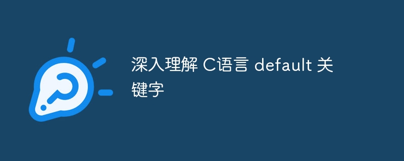 深入理解 C语言 default 关键字