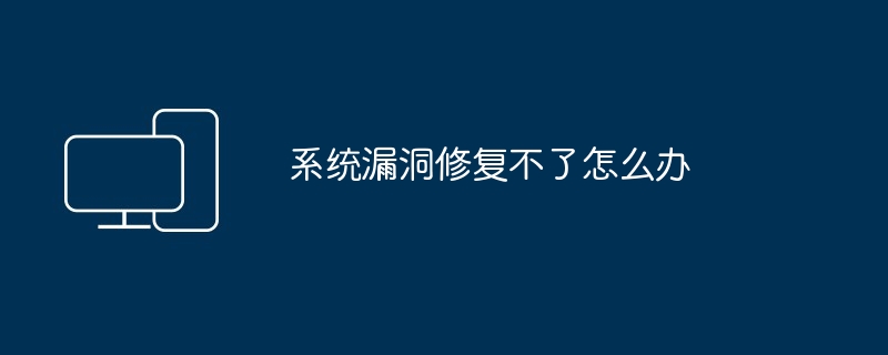 系统漏洞修复不了怎么办