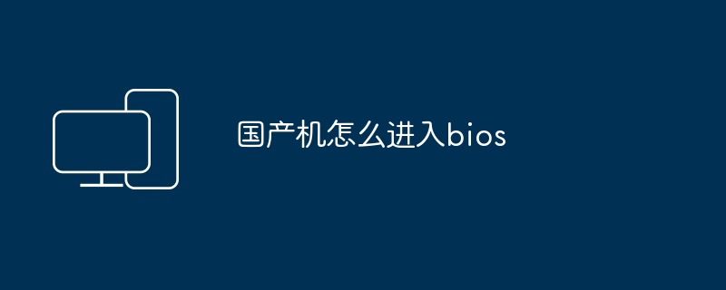 国产机怎么进入bios