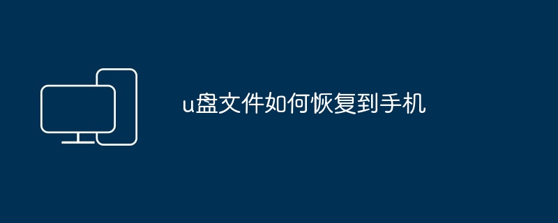 u盘文件如何恢复到手机