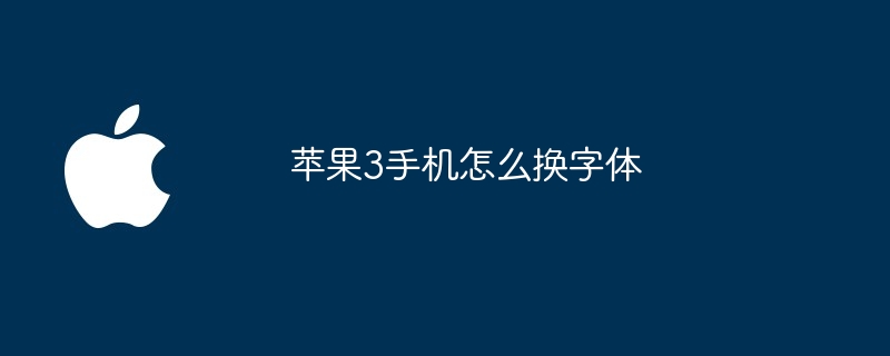 苹果3手机怎么换字体