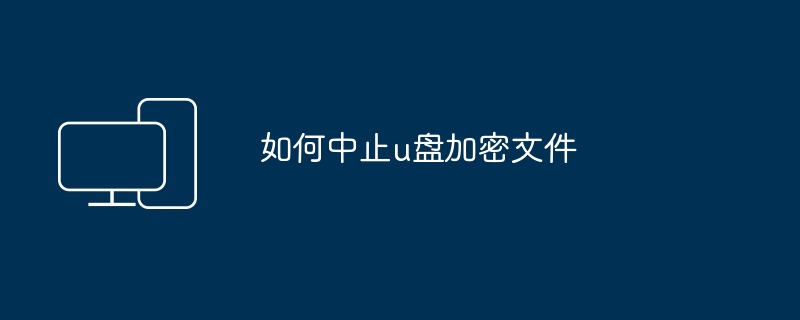 如何中止u盘加密文件