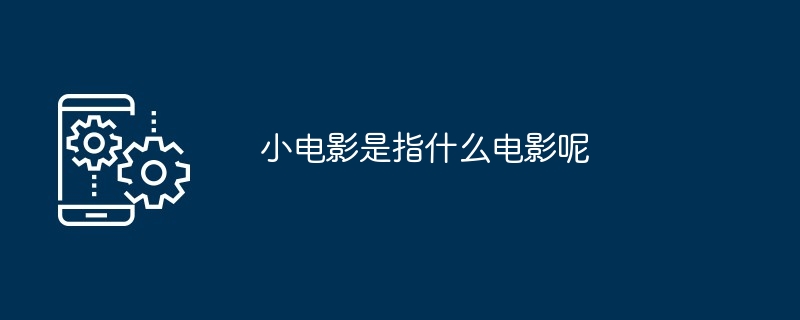 小电影是指什么电影呢