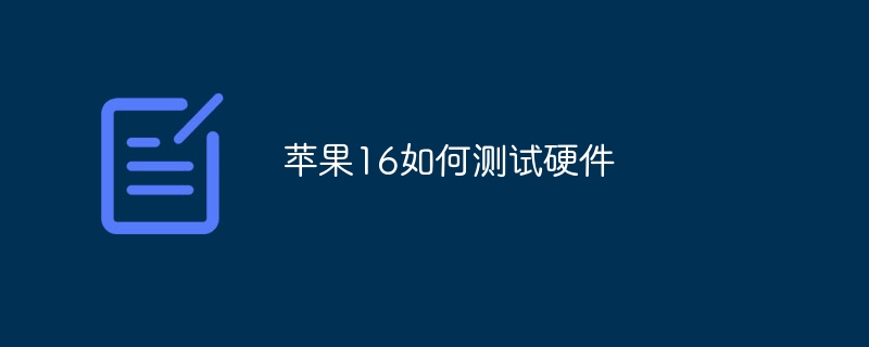 苹果16如何测试硬件