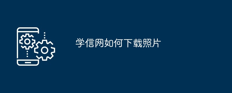 学信网如何下载照片