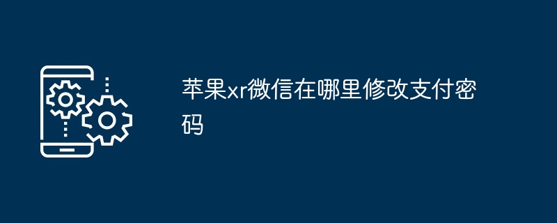 苹果xr微信在哪里修改支付密码