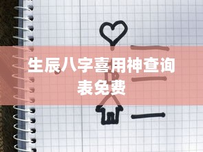 生辰八字喜用神查询表免费