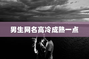 男生网名高冷成熟一点