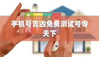 手机号吉凶免费测试号令天下