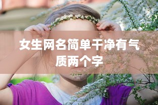 女生网名简单干净有气质两个字