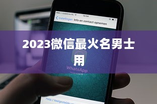 2023微信最火名男士用