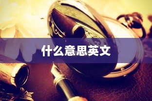 什么意思英文