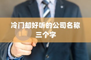 冷门却好听的公司名称三个字