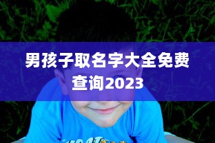 男孩子取名字大全免费查询2023