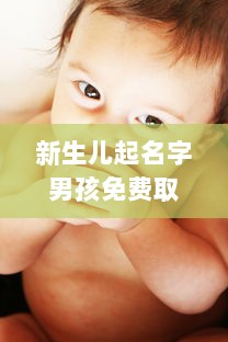 新生儿起名字男孩免费取名
