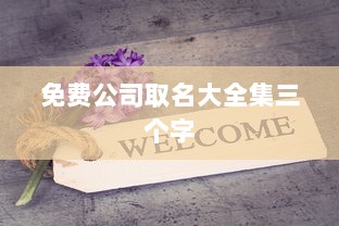 免费公司取名大全集三个字 第1张 免费公司取名大全集三个字 第1张