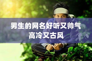 男生的网名好听又帅气高冷又古风