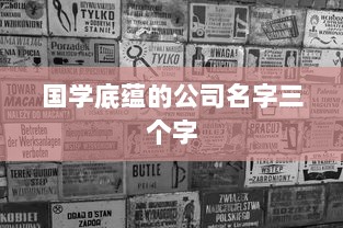 国学底蕴的公司名字三个字