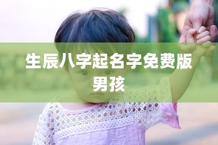 生辰八字起名字免费版男孩