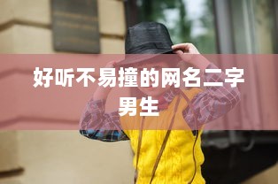 好听不易撞的网名二字男生