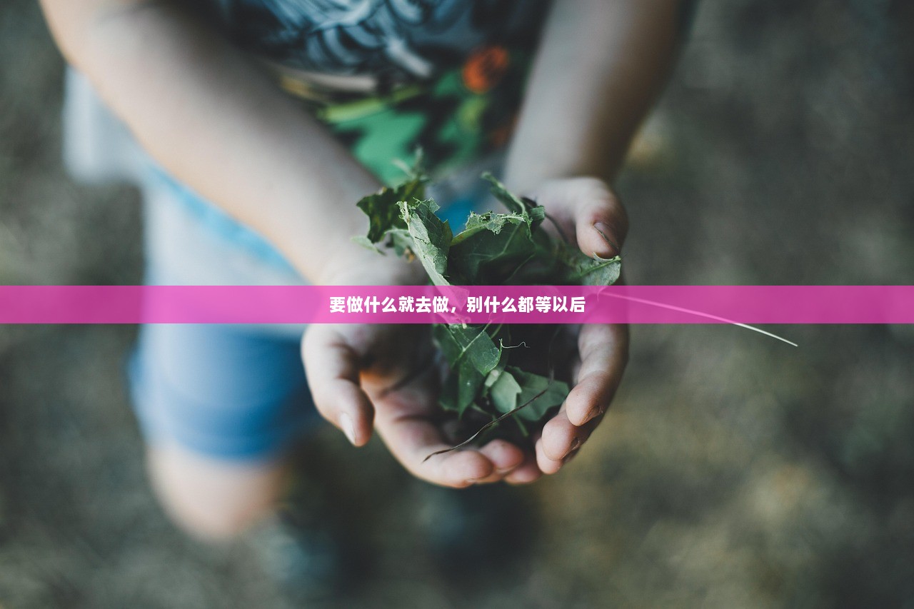 要做什么就去做，别什么都等以后