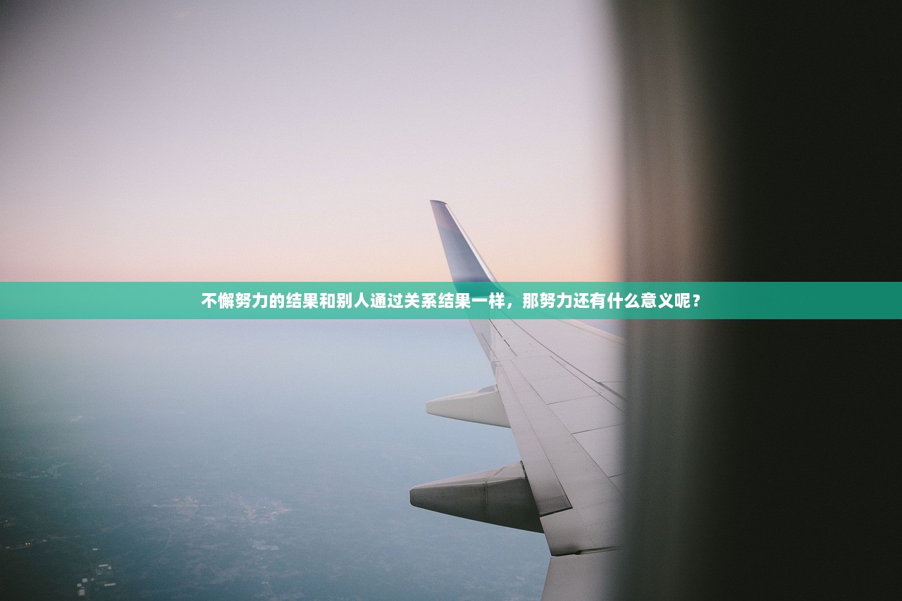 不懈努力的结果和别人通过关系结果一样，那努力还有什么意义呢？