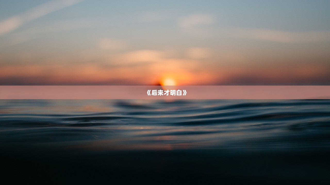 《后来才明白》  第1张