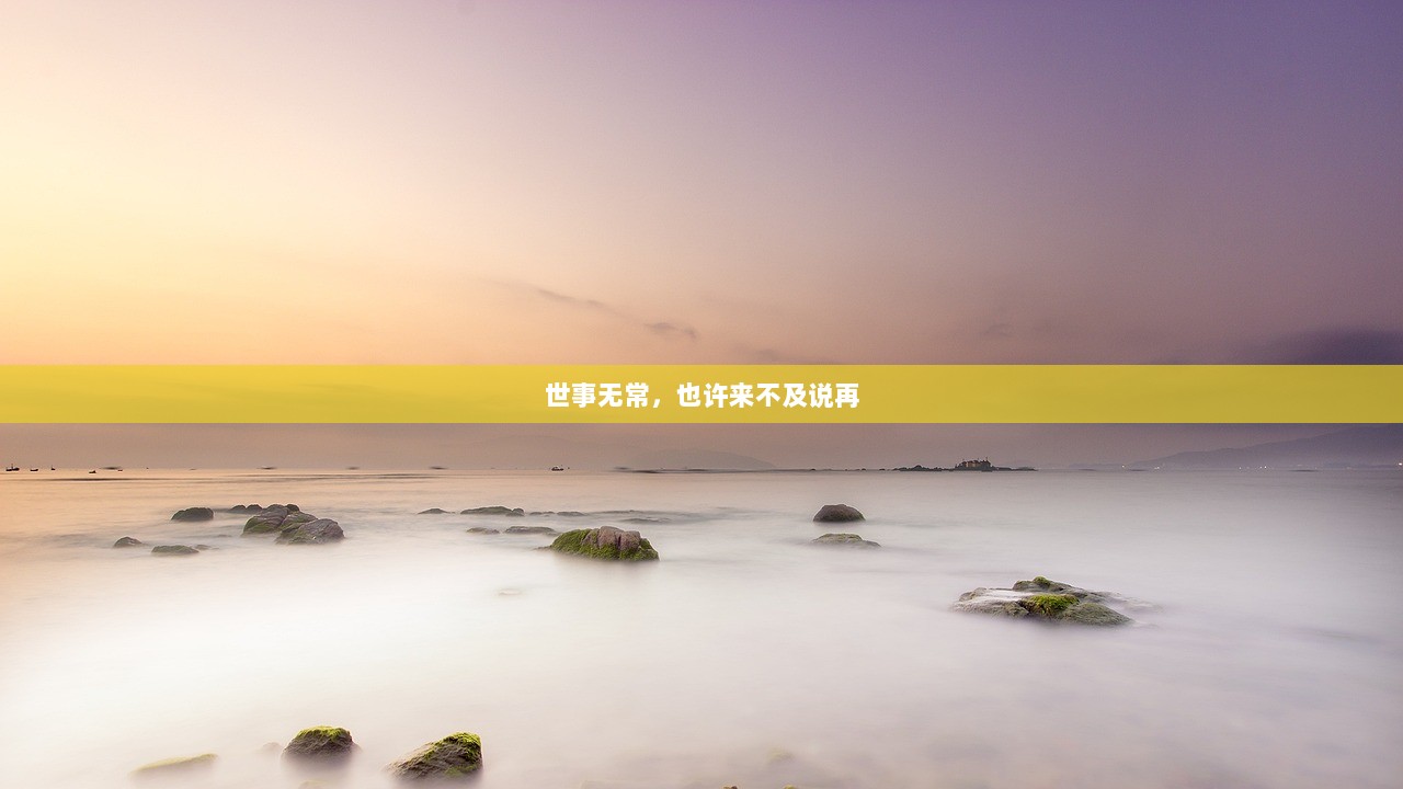 世事无常，也许来不及说再