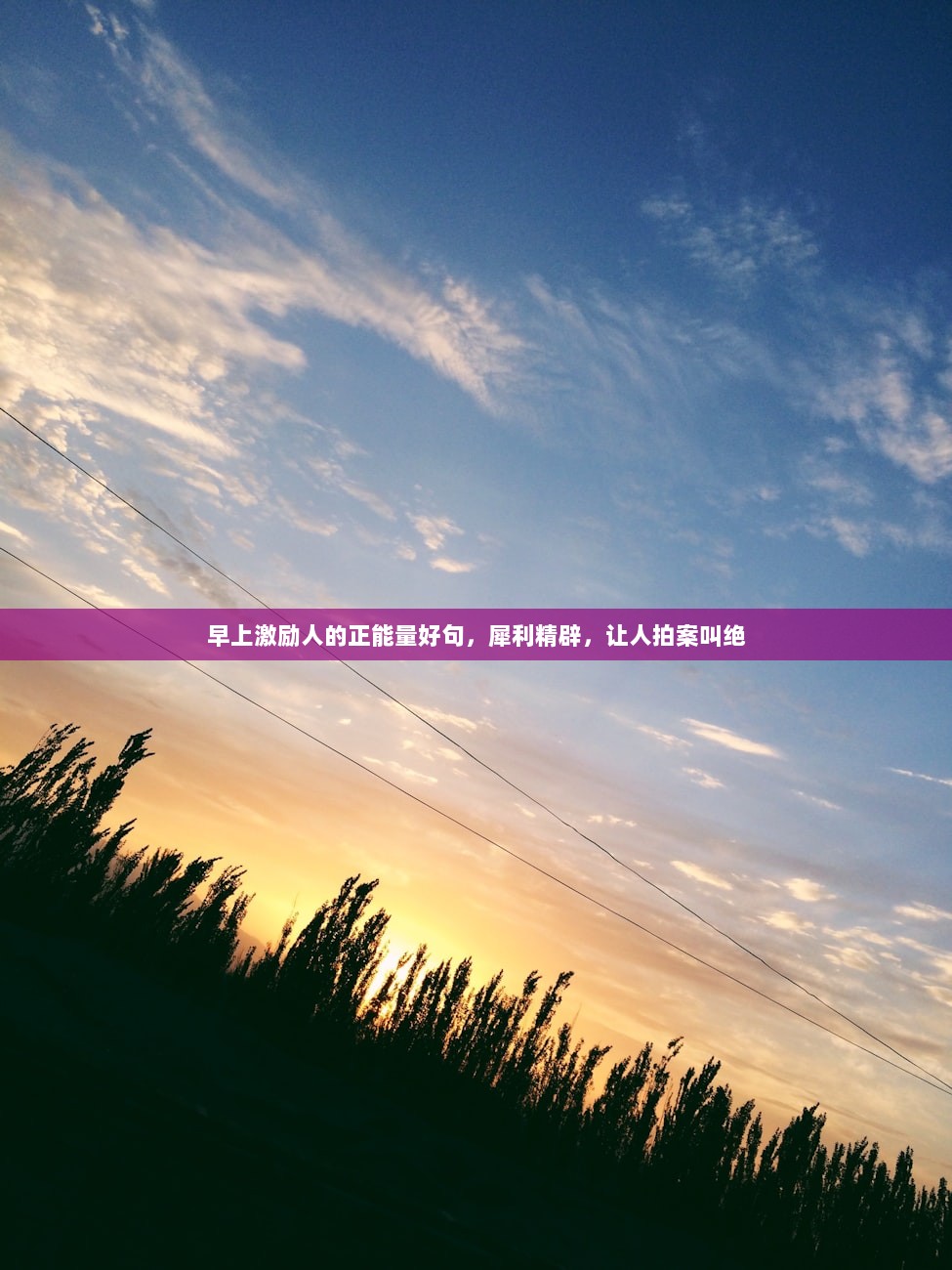 早上激励人的正能量好句，犀利精辟，让人拍案叫绝
