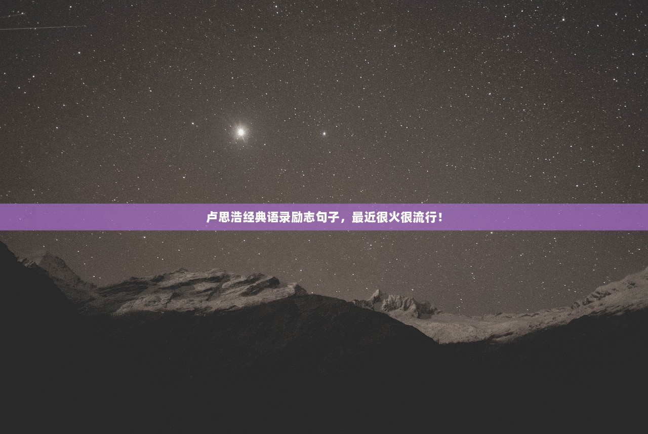 卢思浩经典语录励志句子，最近很火很流行！